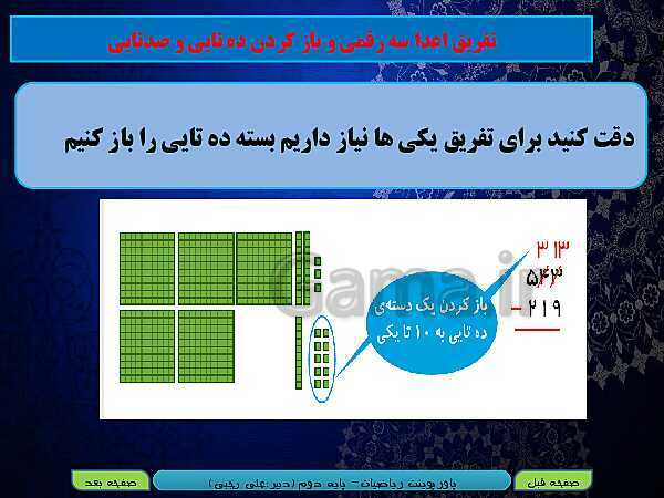 پاورپوینت تدریس کامل ریاضی دوم دبستان | فصل 6: جمع و تفریق اعداد سه رقمی - پیش نمایش