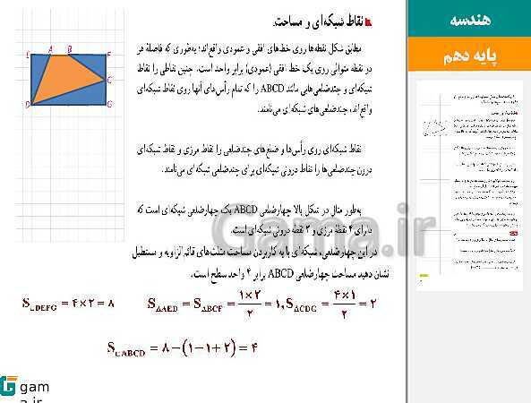 پاورپوینت حل فعالیت، کار در کلاس و تمرین‌های کتاب درسی | فصل 3 | درس 2: مساحت و کاربردهای آن- پیش نمایش