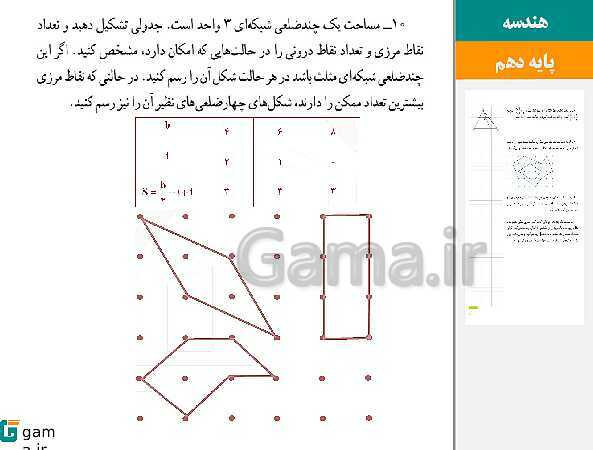 پاورپوینت حل فعالیت، کار در کلاس و تمرین‌های کتاب درسی | فصل 3 | درس 2: مساحت و کاربردهای آن- پیش نمایش