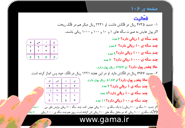 پاورپوینت تدریس و راهنمای گام به گام ریاضی سوم دبستان | فصل 6: جمع و تفریق (جمع در جدول ارزش مکانی)- پیش نمایش