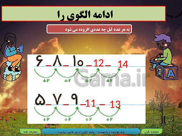 پاورپوینت تدریس ریاضی اول دبستان | تم 18: شمردن چندتایی- پیش نمایش