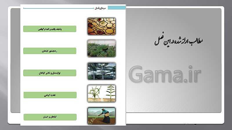 پاورپوینت زیست شناسی دهم هنرستان | پودمان 4: گیاهان- پیش نمایش