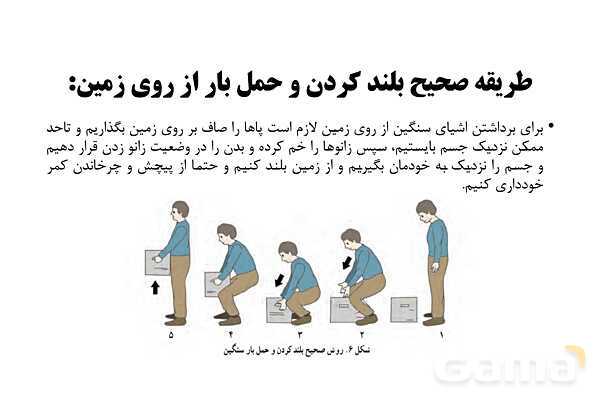 پاورپوینت سلامت و بهداشت دوازدهم دوره دوم متوسطه | درس 13: پیشگیری از اختلالات اسکلتی - عضلانی (کمر درد)- پیش نمایش