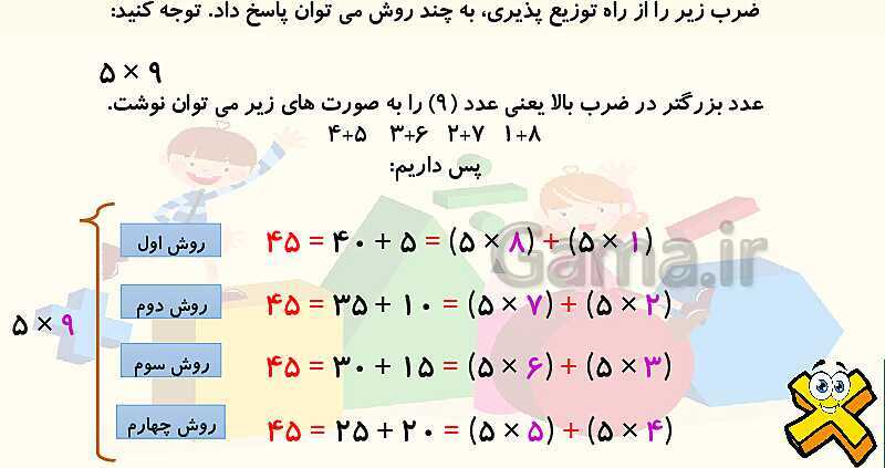 پاورپوینت آموزش خاصیت‌های ضرب- پیش نمایش