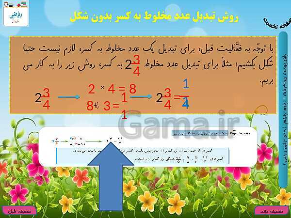 پاورپوینت آموزش کتاب درسی ریاضی کلاس پنجم دبستان | فصل 2: کسر- پیش نمایش