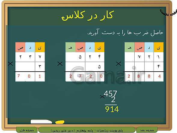 پاورپوینت تدریس کامل ریاضی چهارم دبستان | فصل 3: ضرب و تقسیم- پیش نمایش