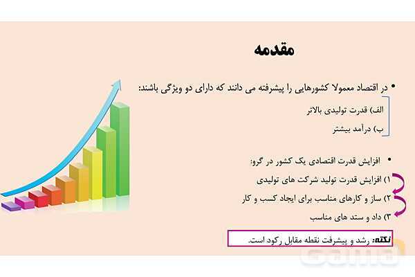 پاورپوینت اقتصاد دهم دبیرستان | درس 11: رشد و پیشرفت اقتصادی- پیش نمایش