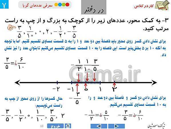 پاورپوینت درس 2 فصل اول ریاضی هشتم | معرفی عددهای گویا- پیش نمایش