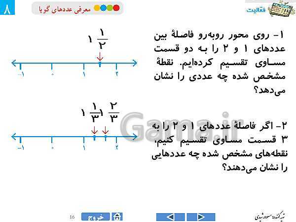 پاورپوینت درس 2 فصل اول ریاضی هشتم | معرفی عددهای گویا- پیش نمایش