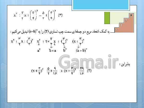 پاورپوینت آموزش و حل کامل فعالیت‌، کار در کلاس و تمرین‌های کل کتاب درسی ریاضی و آمار (1) دهم انسانی- پیش نمایش