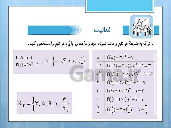 پاورپوینت آموزش و حل کامل فعالیت‌، کار در کلاس و تمرین‌های کل کتاب درسی ریاضی و آمار (1) دهم انسانی- پیش نمایش