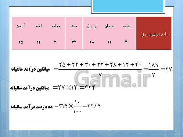 پاورپوینت آموزش و حل کامل فعالیت‌، کار در کلاس و تمرین‌های کل کتاب درسی ریاضی و آمار (1) دهم انسانی- پیش نمایش