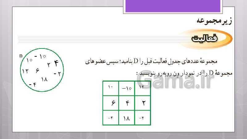 پاورپوینت آموزش و حل کامل فعالیت‌، کار در کلاس و تمرین‌های کل کتاب درسی ریاضی نهم - پیش نمایش