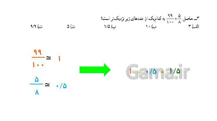 پاورپوینت کتاب محور پاسخ به تمام سوالات ریاضی ششم دبستان | فصل 2: کسر- پیش نمایش