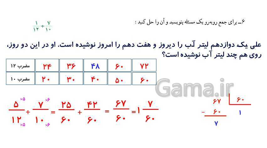 پاورپوینت کتاب محور پاسخ به تمام سوالات ریاضی ششم دبستان | فصل 2: کسر- پیش نمایش