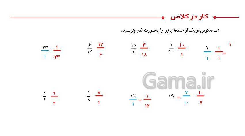 پاورپوینت کتاب محور پاسخ به تمام سوالات ریاضی ششم دبستان | فصل 2: کسر- پیش نمایش