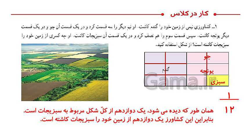 پاورپوینت کتاب محور پاسخ به تمام سوالات ریاضی ششم دبستان | فصل 2: کسر- پیش نمایش