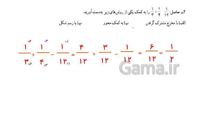 پاورپوینت کتاب محور پاسخ به تمام سوالات ریاضی ششم دبستان | فصل 2: کسر- پیش نمایش