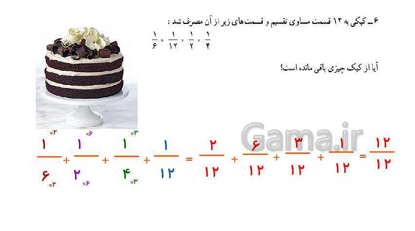 پاورپوینت کتاب محور پاسخ به تمام سوالات ریاضی ششم دبستان | فصل 2: کسر- پیش نمایش