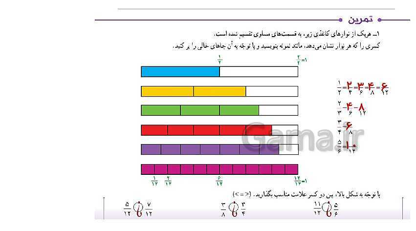 پاورپوینت کتاب محور پاسخ به تمام سوالات ریاضی ششم دبستان | فصل 2: کسر- پیش نمایش