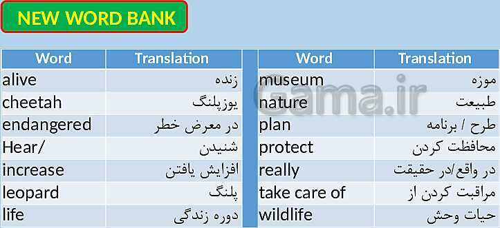 پاورپوینت تدریس کامل درس اول زبان انگلیسی (1) دهم | درس 1: Saving Nature- پیش نمایش