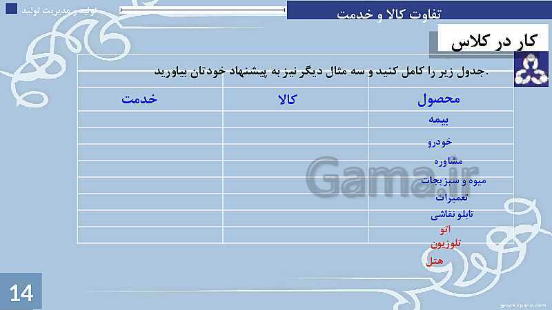 پاورپوینت پودمان 1: تولید و مدیریت تولید | جلسه سوم: دسته بندی سیستم‌های  تولید- پیش نمایش