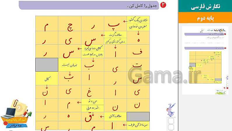 پاورپوینت راهنمای حل کتاب نگارش دوم دبستان | درس 7: دوستان ما- پیش نمایش