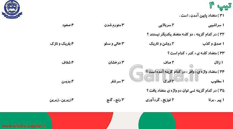 45 تیپ دسته بندی شده تست‌های هوش کلامی، ادبی و درک مطلب- پیش نمایش