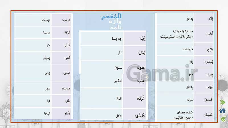 پاورپوینت تدریس درس دوم عربی هفتم | قسمت اول تا پنجم- پیش نمایش