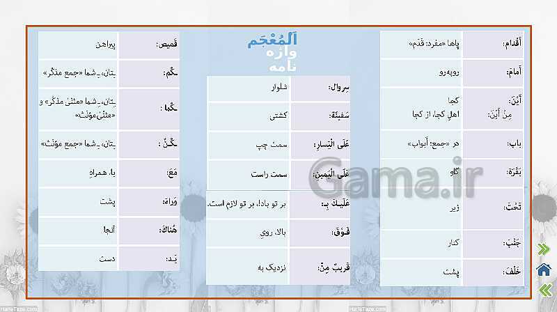 پاورپوینت تدریس درس دوم عربی هفتم | قسمت اول تا پنجم- پیش نمایش