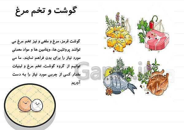 پاورپوینت کمک آموزشی علوم تجربی سوم دبستان | درس 2: خوراکی‌ها- پیش نمایش