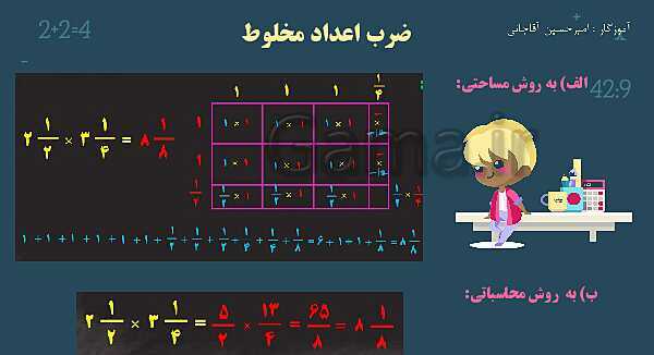 پاورپوینت آموزش و تمرین فصل 2: کسر | ریاضی ششم دبستان- پیش نمایش