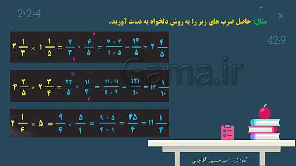 پاورپوینت آموزش و تمرین فصل 2: کسر | ریاضی ششم دبستان- پیش نمایش