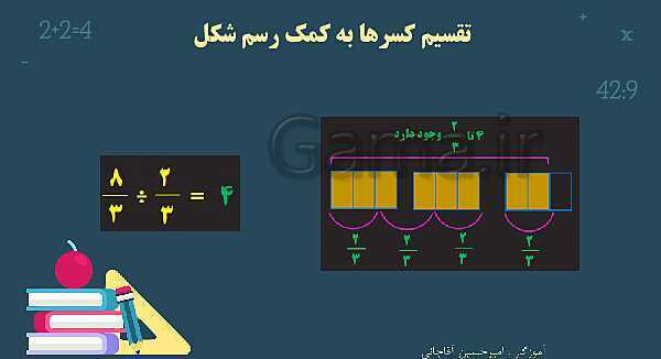 پاورپوینت آموزش و تمرین فصل 2: کسر | ریاضی ششم دبستان- پیش نمایش