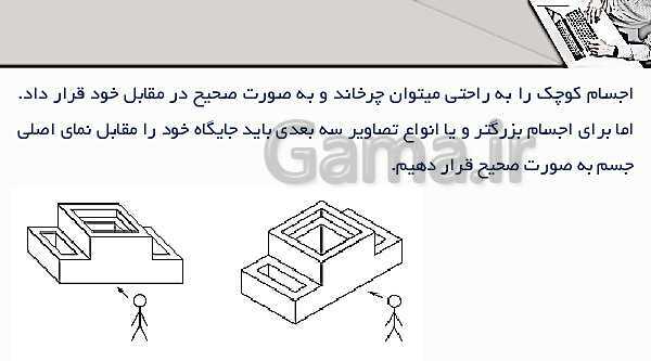 پاورپوینت پودمان 3: ترسیم سه نما و حجم | درس نقشه کشی فنی رایانه‌ای پایه دهم شاخه فنی- پیش نمایش