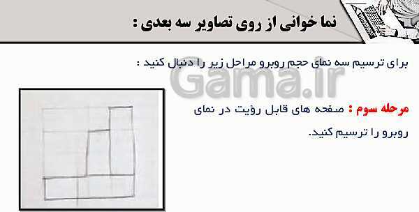 پاورپوینت پودمان 3: ترسیم سه نما و حجم | درس نقشه کشی فنی رایانه‌ای پایه دهم شاخه فنی- پیش نمایش