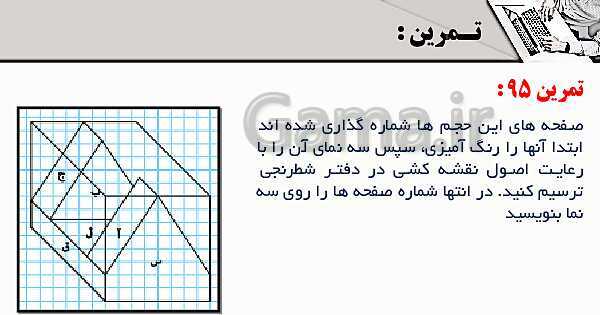 پاورپوینت پودمان 3: ترسیم سه نما و حجم | درس نقشه کشی فنی رایانه‌ای پایه دهم شاخه فنی- پیش نمایش