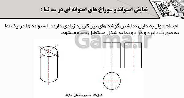 پاورپوینت پودمان 3: ترسیم سه نما و حجم | درس نقشه کشی فنی رایانه‌ای پایه دهم شاخه فنی- پیش نمایش