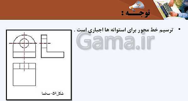 پاورپوینت پودمان 3: ترسیم سه نما و حجم | درس نقشه کشی فنی رایانه‌ای پایه دهم شاخه فنی- پیش نمایش