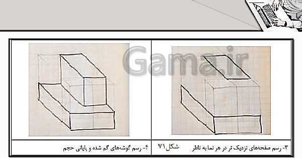 پاورپوینت پودمان 3: ترسیم سه نما و حجم | درس نقشه کشی فنی رایانه‌ای پایه دهم شاخه فنی- پیش نمایش