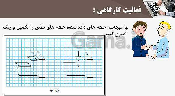 پاورپوینت پودمان 3: ترسیم سه نما و حجم | درس نقشه کشی فنی رایانه‌ای پایه دهم شاخه فنی- پیش نمایش