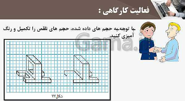 پاورپوینت پودمان 3: ترسیم سه نما و حجم | درس نقشه کشی فنی رایانه‌ای پایه دهم شاخه فنی- پیش نمایش