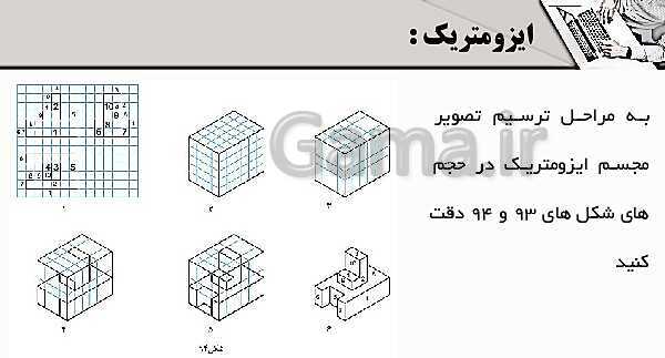 پاورپوینت پودمان 3: ترسیم سه نما و حجم | درس نقشه کشی فنی رایانه‌ای پایه دهم شاخه فنی- پیش نمایش
