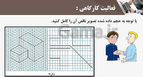 پاورپوینت پودمان 3: ترسیم سه نما و حجم | درس نقشه کشی فنی رایانه‌ای پایه دهم شاخه فنی- پیش نمایش