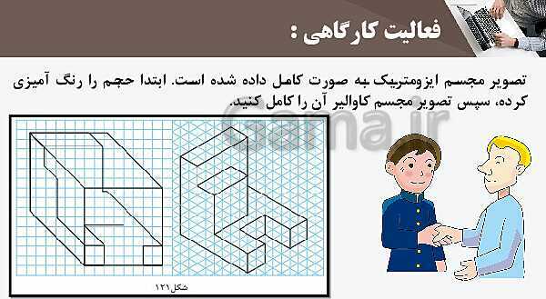 پاورپوینت پودمان 3: ترسیم سه نما و حجم | درس نقشه کشی فنی رایانه‌ای پایه دهم شاخه فنی- پیش نمایش