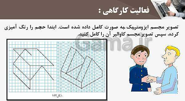 پاورپوینت پودمان 3: ترسیم سه نما و حجم | درس نقشه کشی فنی رایانه‌ای پایه دهم شاخه فنی- پیش نمایش