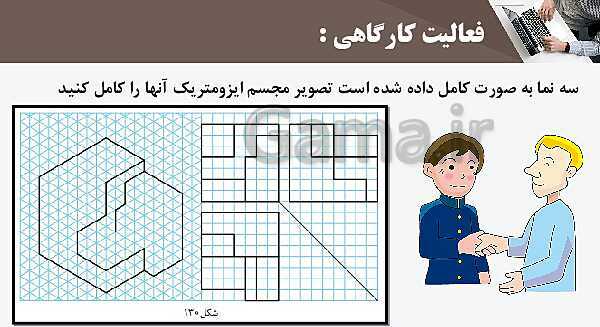 پاورپوینت پودمان 3: ترسیم سه نما و حجم | درس نقشه کشی فنی رایانه‌ای پایه دهم شاخه فنی- پیش نمایش