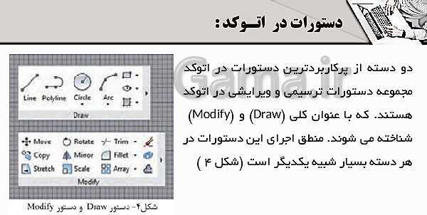 پاورپوینت پودمان 4: ترسیم با رایانه | درس نقشه کشی فنی رایانه‌ای پایه دهم شاخه فنی- پیش نمایش