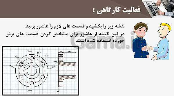 پاورپوینت پودمان 5: نقشه کشی رایانه ای | درس نقشه کشی فنی رایانه‌ای پایه دهم شاخه فنی- پیش نمایش