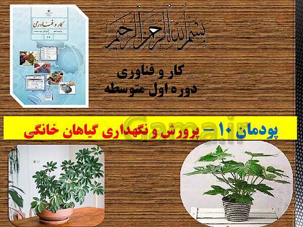 پاورپوینت تدریس پودمان 10: پرورش و نگهداری گیاهان | کار و فناوری هفتم- پیش نمایش